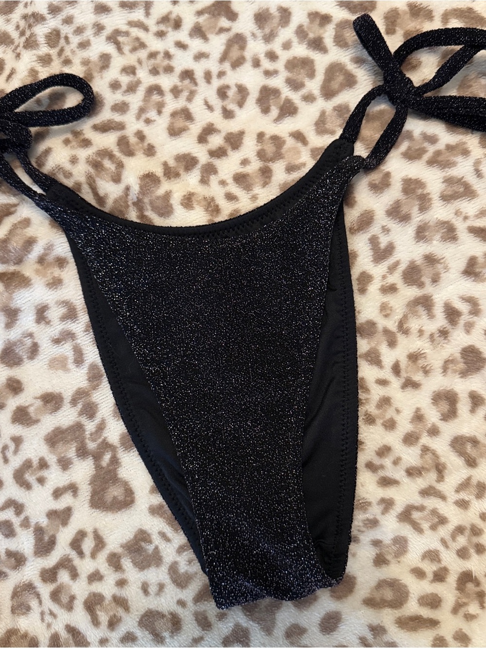 Victoria's Secret Black Sparkle Tie-Shoulder One-Piece